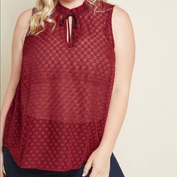 ModCloth Stylish Vision Polka Dot Top - Picture 3 of 3